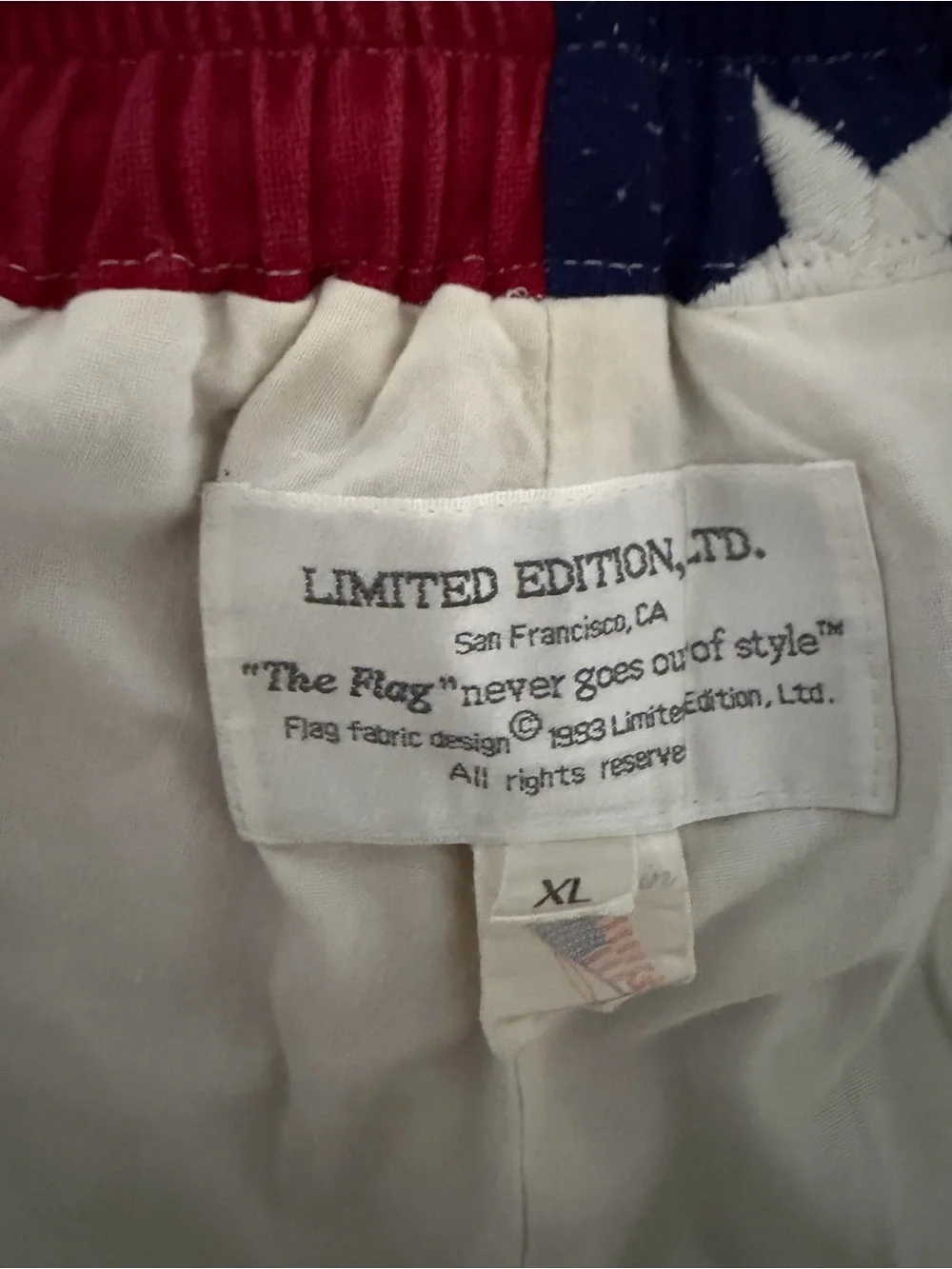 1993 Limited Edition - Men's American Flag Print Swim Shorts -Never Worn- XL